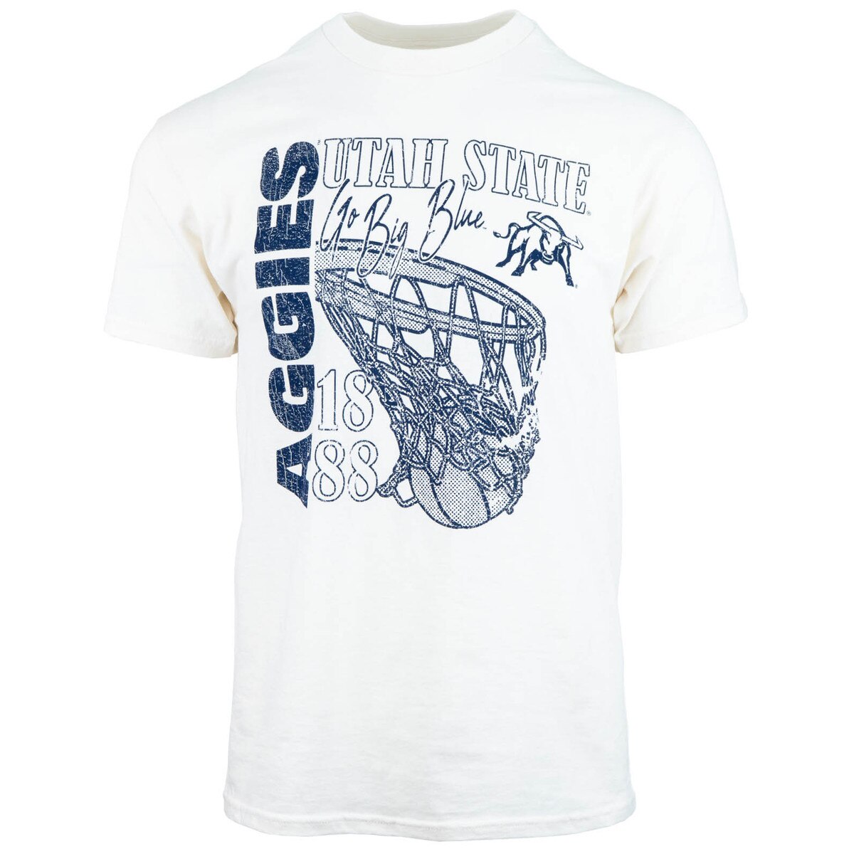 Utah state basketball graphic cream unisex t-shirt